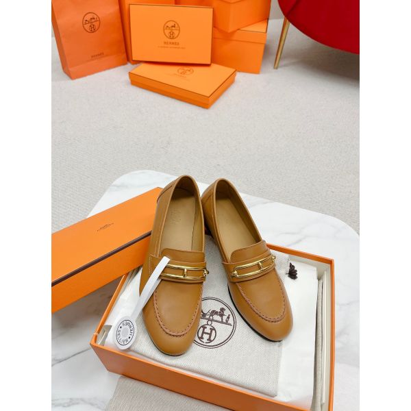 HERM Women's Colette Loafers in Brown Leather