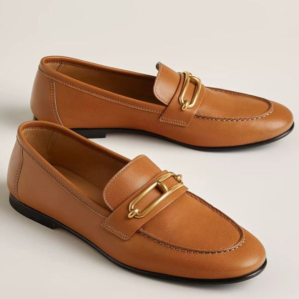HERM Women's Colette Loafers in Brown Leather