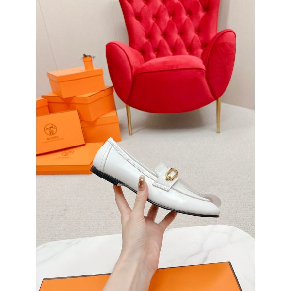 HERM Women's Colette Loafers in White Leather