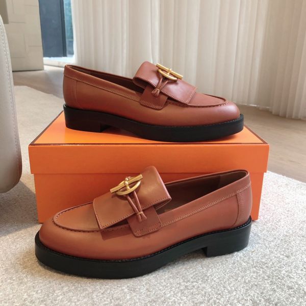 HERM Women's Impact Loafers in Brown Leather