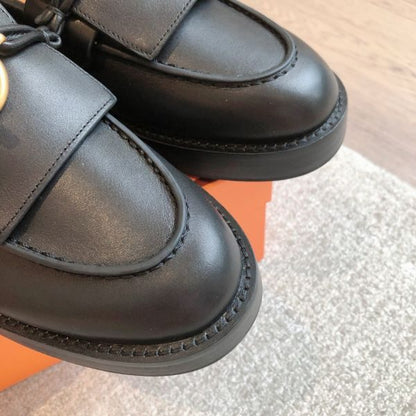 HERM Women's Impact Loafers in Black Leather