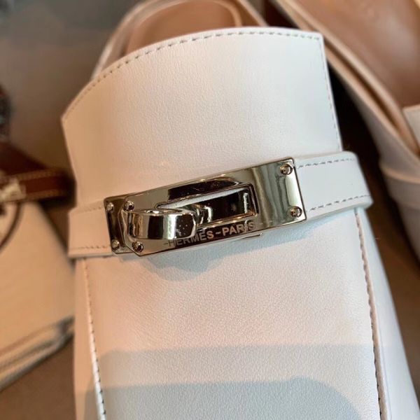 HERM Blossom Mules 60mm In White Goatskin
