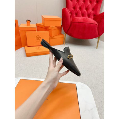 HERM Esmee Mules in Black Calfskin