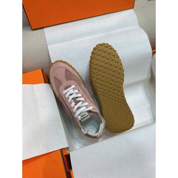 HERM Women's Jet Sneakers in Cancan/Aquarelle Suede Leather