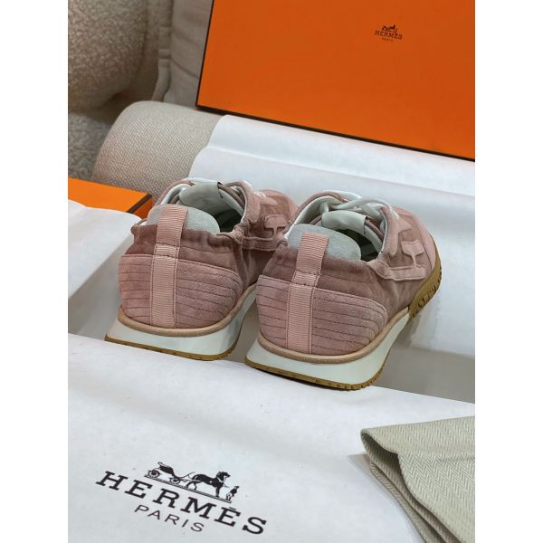 HERM Women's Jet Sneakers in Cancan/Aquarelle Suede Leather