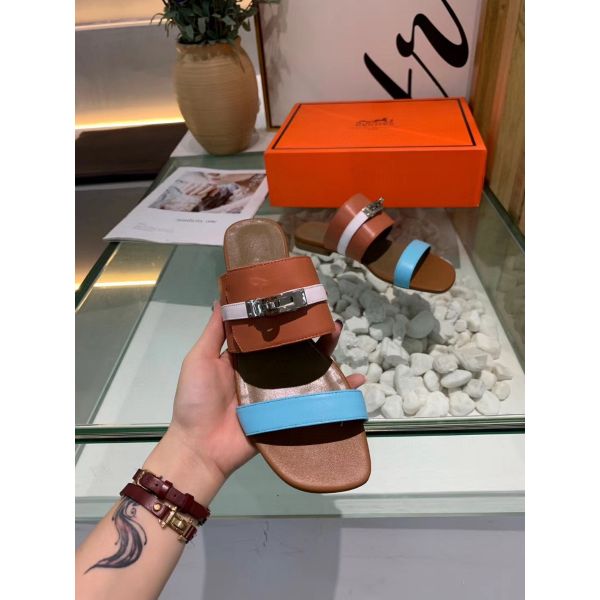HERM Avenue Sandals In Multicolour Calfskin