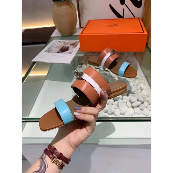 HERM Avenue Sandals In Multicolour Calfskin