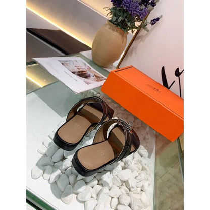 HERM Avenue Sandals In Black Calfskin