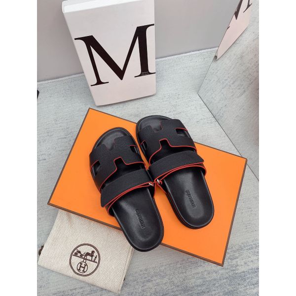 HERM Women's Chypre Sandals In Black Epsom Calfskin