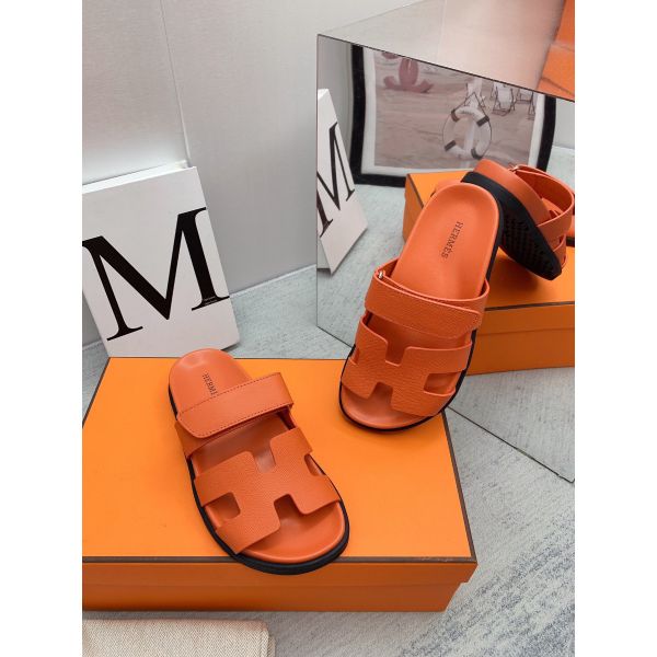 HERM Women's Chypre Sandals In Orange Epsom Calfskin