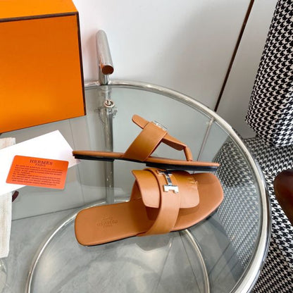 HERM Galerie Sandals In Brown Calfskin