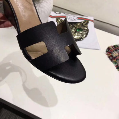 HERM Legend Wedge Sandal In Black Calfskin