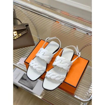HERM Grace Sandals in White Nappa Leather