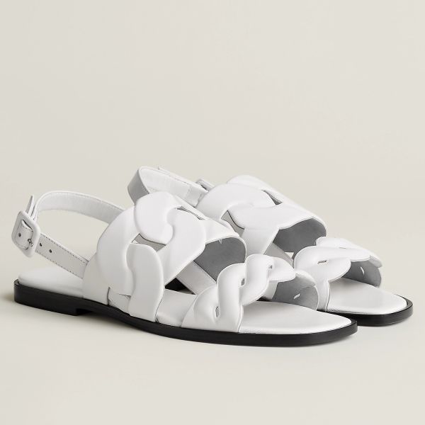 HERM Grace Sandals in White Nappa Leather