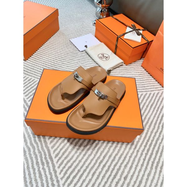 HERM Empire Sandals in Brown Calfskin