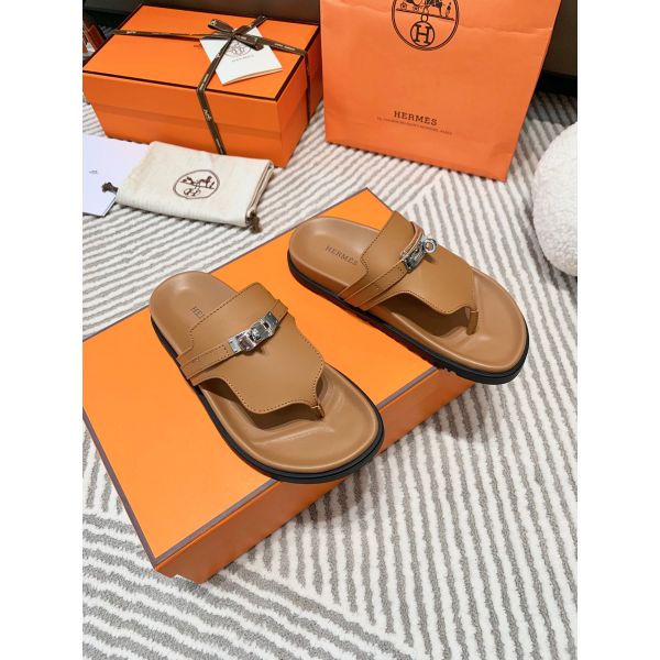 HERM Empire Sandals in Brown Calfskin