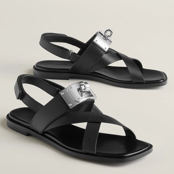 HERM Women's Ines Sandals in Black Leather