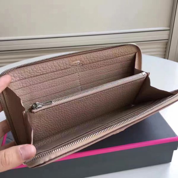 HERM Grey Clemence Azap Zipped Wallet