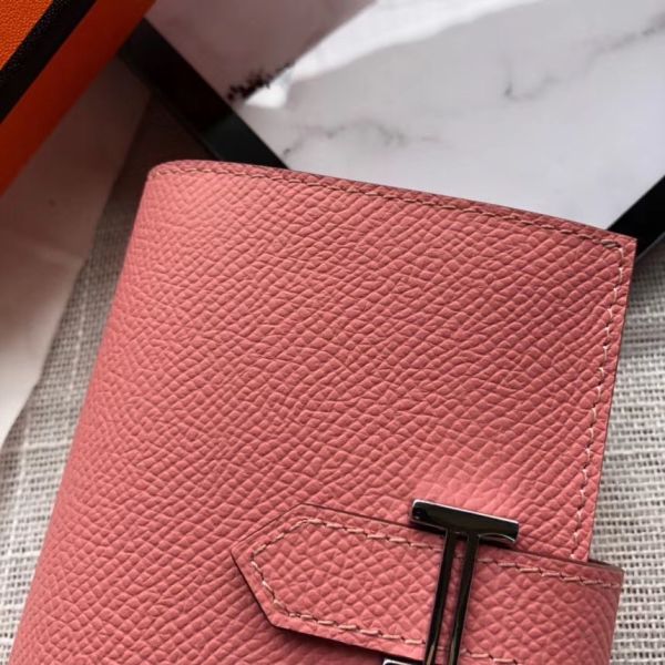 HERM Bearn Mini Wallet In Rose Confetti Epsom Leather
