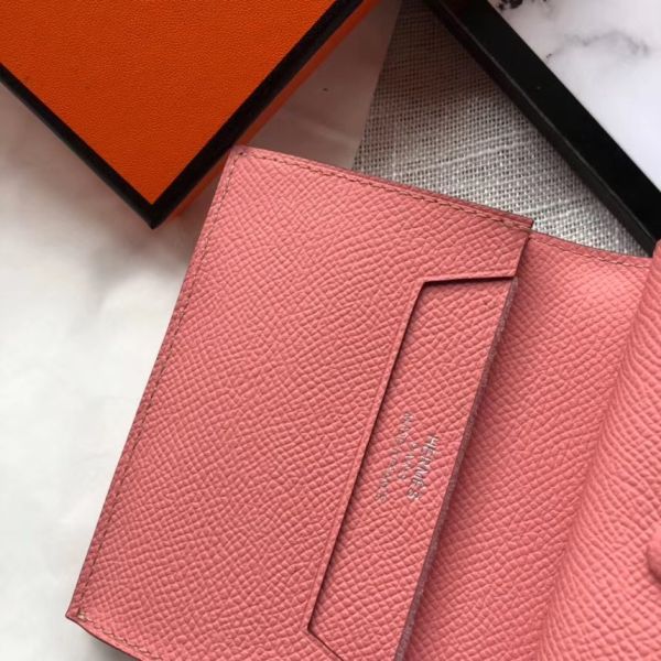 HERM Bearn Mini Wallet In Rose Confetti Epsom Leather