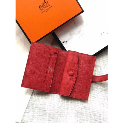 HERM Bearn Mini Wallet In Red Epsom Leather