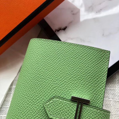 HERM Bearn Mini Wallet In Vert Criquet Epsom Leather