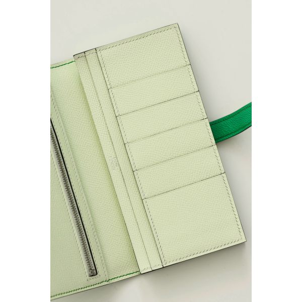 HERM Bearn Verso Long Wallet in Vert Comics Epsom Calfskin