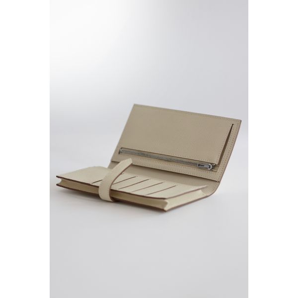 HERM Bearn Long Handmade Wallet in Craie Epsom Calfskin
