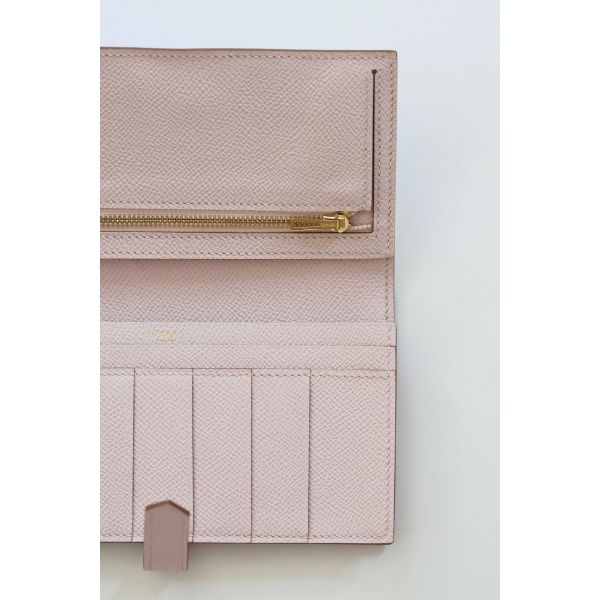 HERM Bearn Long Handmade Wallet in Mauve Pale Epsom Calfskin