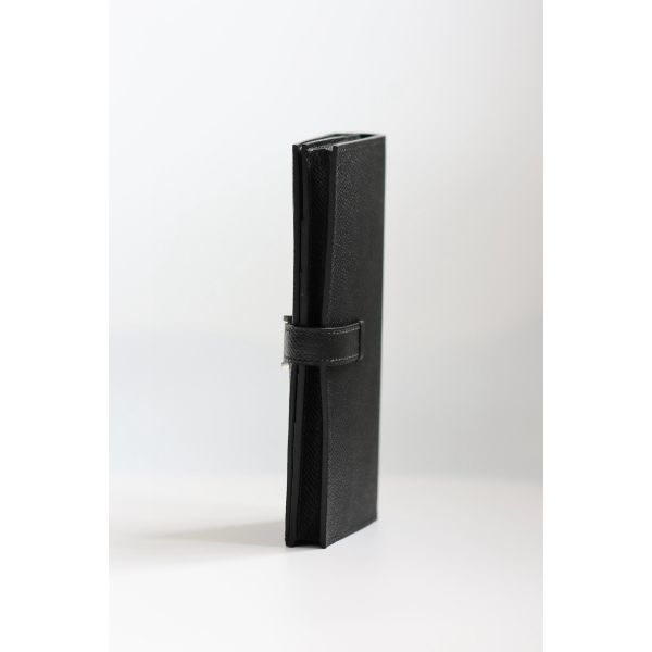 HERM Bearn Long Handmade Wallet in Black Epsom Calfskin