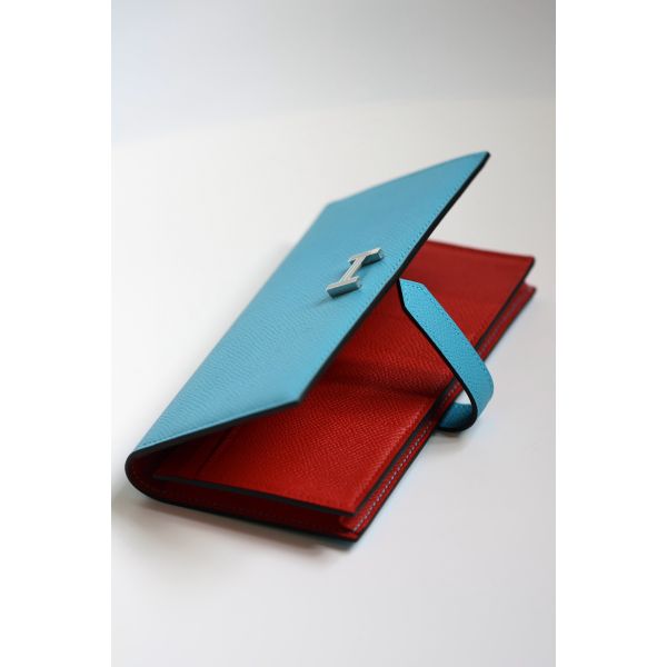 HERM Bearn Verso Long Wallet in Blue du Nord Epsom Calfskin