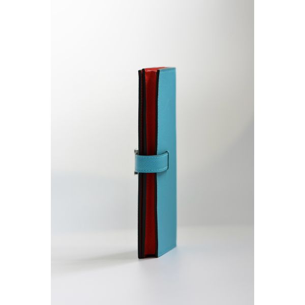 HERM Bearn Verso Long Wallet in Blue du Nord Epsom Calfskin