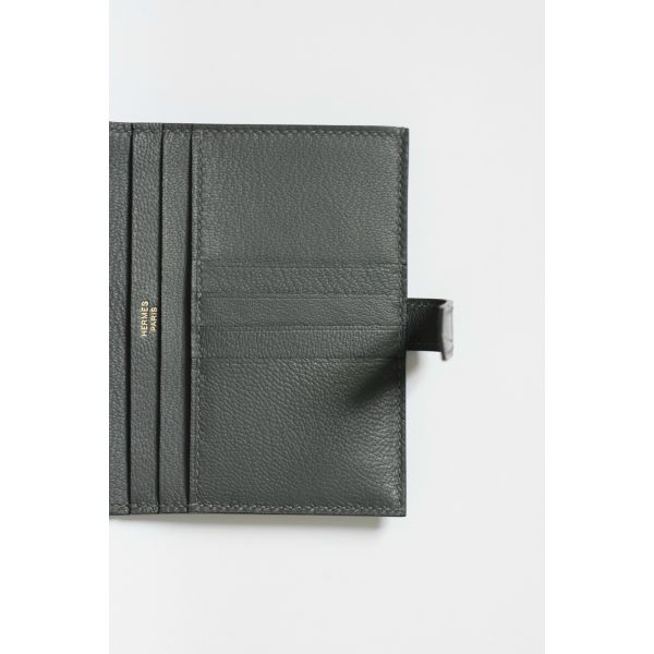 HERM Bearn Compact Wallet in Graphite Matte Alligator Leather