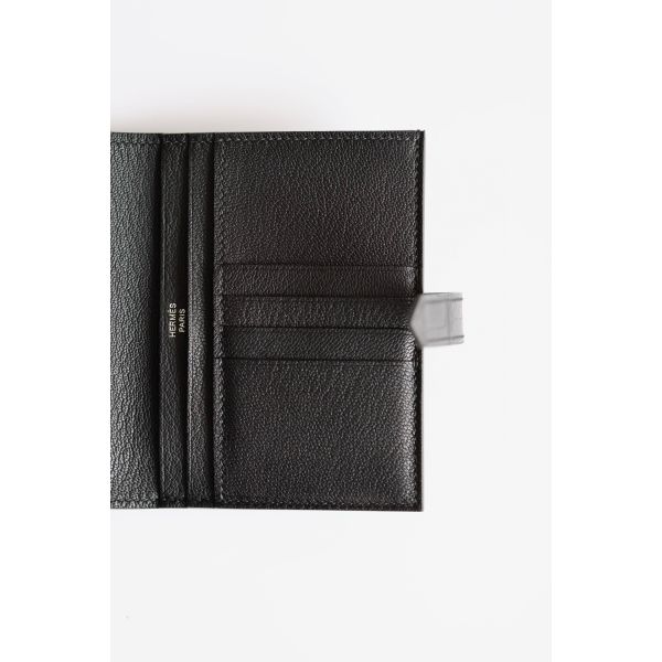 HERM Bearn Compact Wallet in Black Matte Alligator Leather