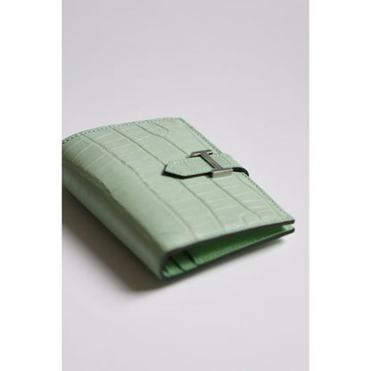 HERM Bearn Compact Wallet in Vert D'eau Matte Alligator Leather