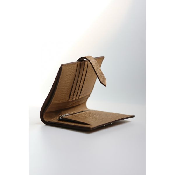 HERM Bearn Compact Handmade Wallet in Chai Epsom Calfskin