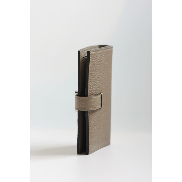 HERM Bearn Compact Handmade Wallet in Gris Asphalt Epsom Calfskin