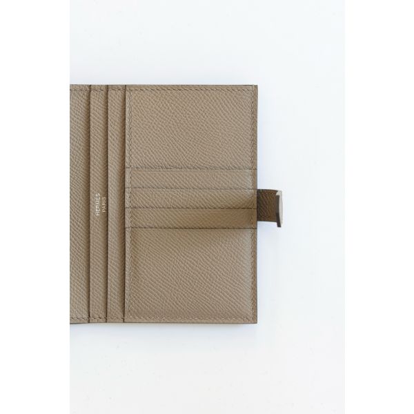 HERM Bearn Compact Handmade Wallet in Gris Asphalt Epsom Calfskin