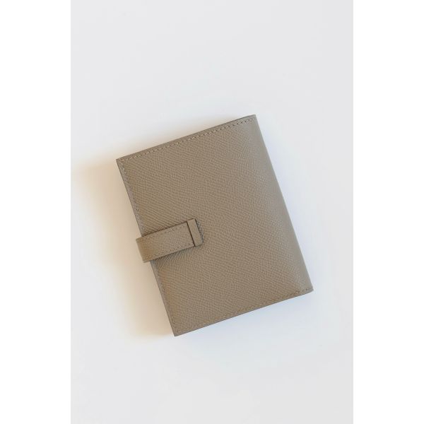 HERM Bearn Compact Handmade Wallet in Gris Asphalt Epsom Calfskin