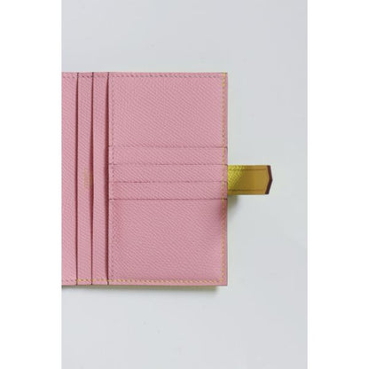 HERM Bearn Compact Verso Handmade Wallet in Lime Epsom Calfskin