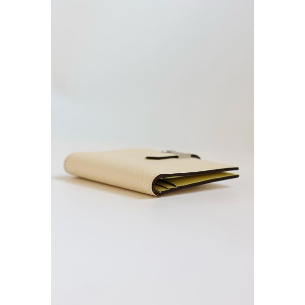 HERM Bearn Compact Verso Handmade Wallet in Nata Epsom Calfskin