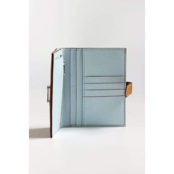 HERM Bearn Compact Verso Handmade Wallet in Sesame Epsom Calfskin
