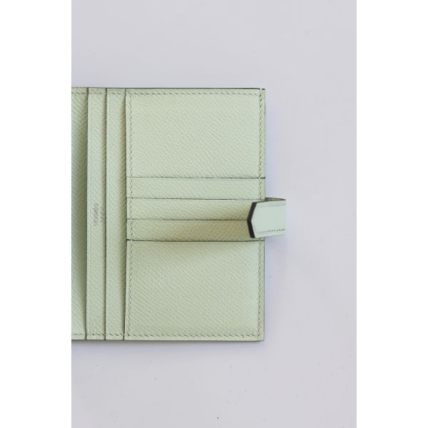 HERM Bearn Compact Handmade Wallet in Vert Fizz Epsom Calfskin