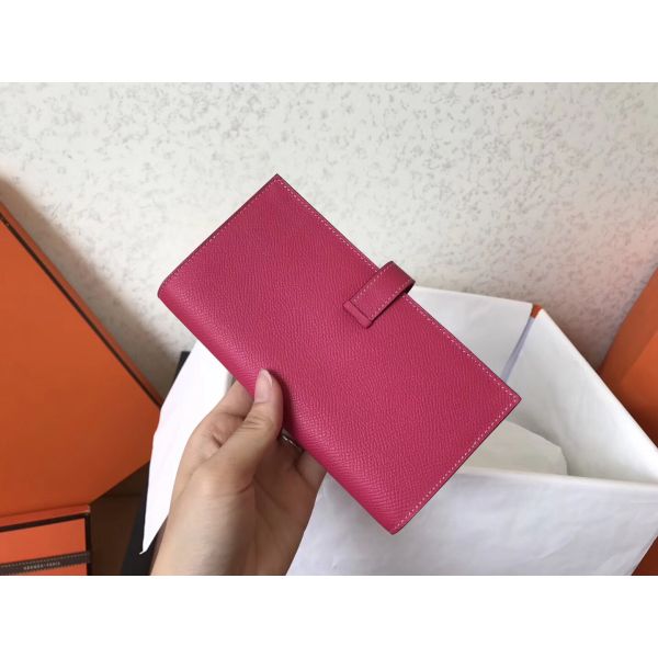 HERM Peach Epsom Bearn Gusset Wallet