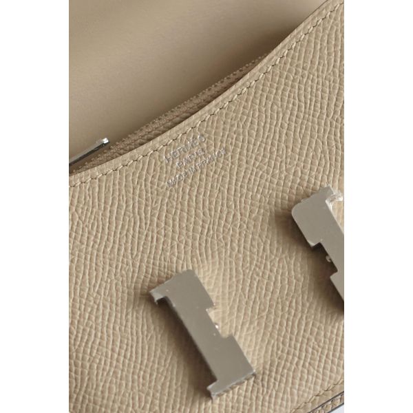 HERM Constance Slim Wallet in Tourterelle Epsom Calfskin