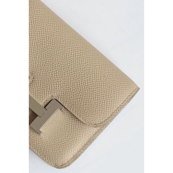 HERM Constance Slim Wallet in Tourterelle Epsom Calfskin
