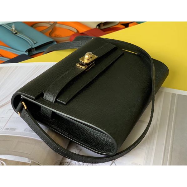 HERM Kelly Classique To Go Wallet In Black Epsom Calfskin