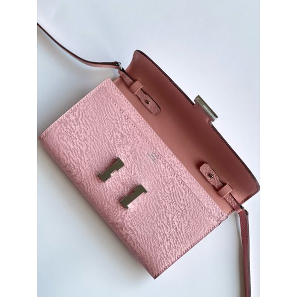 HERM Constance To Go Wallet in Pink Epsom Calfskin