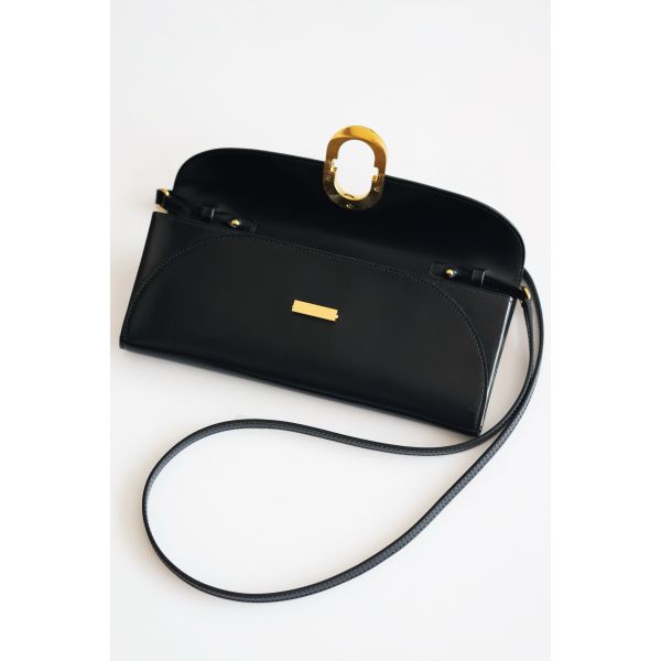 HERM Maillon To Go Wallet in Black Box Calfskin