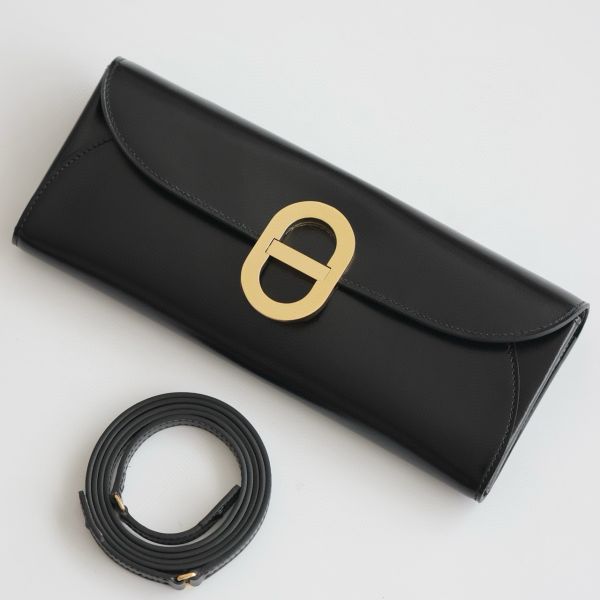 HERM Maillon To Go Wallet in Black Box Calfskin